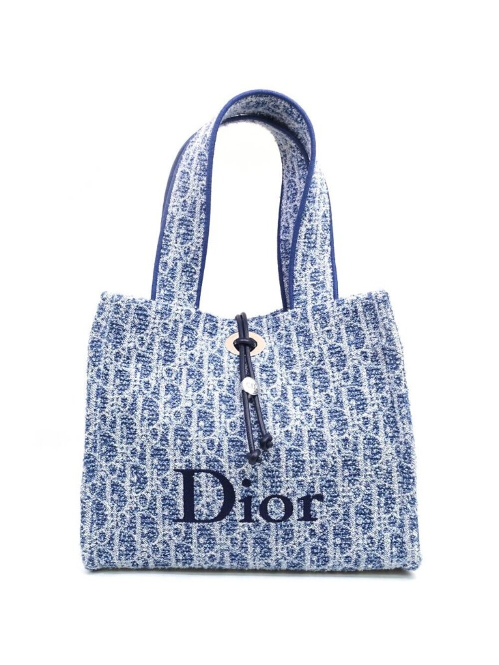 Dioriviera Sponge Book Tote Bag Small Dior Oblique Blue Silver